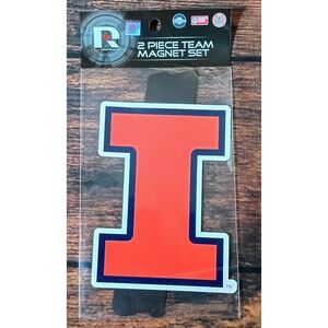 Illinois Fighting Illini 2 Piece Team Magnet Set Rico Industries‎ SLM400102 NEW